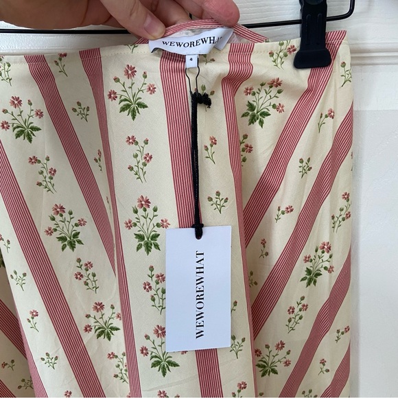 Anthropologie NWT We Wore What Asymmetrical Floral Midi Skirt Cottage-core XS 4 - Picture 7 of 11
